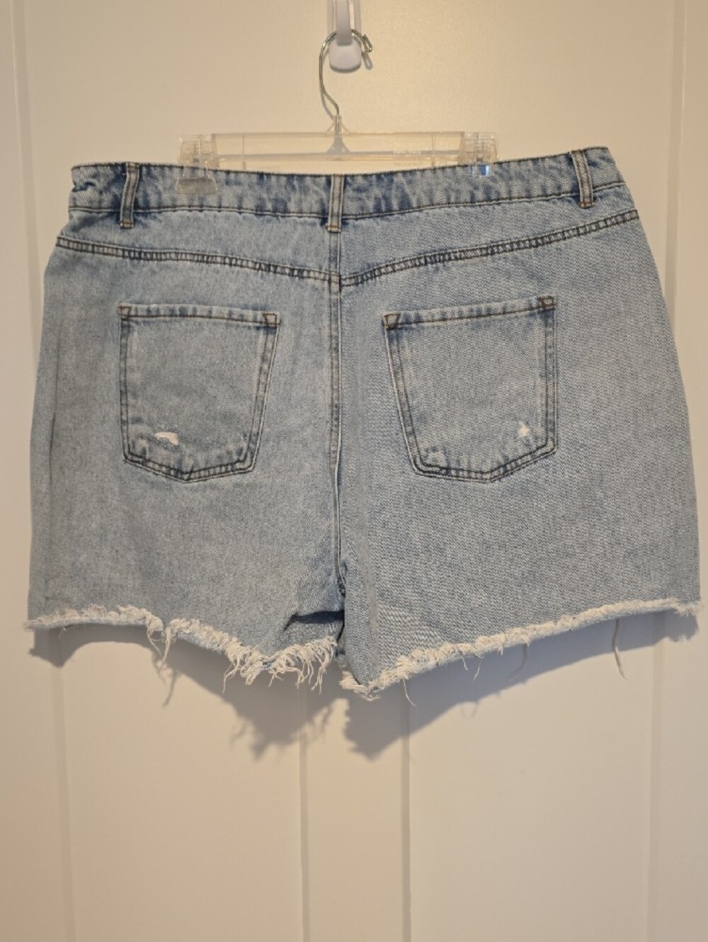 Forever 21 Light Blue Distressed Denim Shorts - Picture 3 of 3